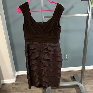 Adrianna Papell Chocolate Layered Mini Dress